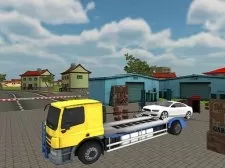 Drive Trailer Truck to Transport Multiple Vehicles Through City Roads and Offroad Hills